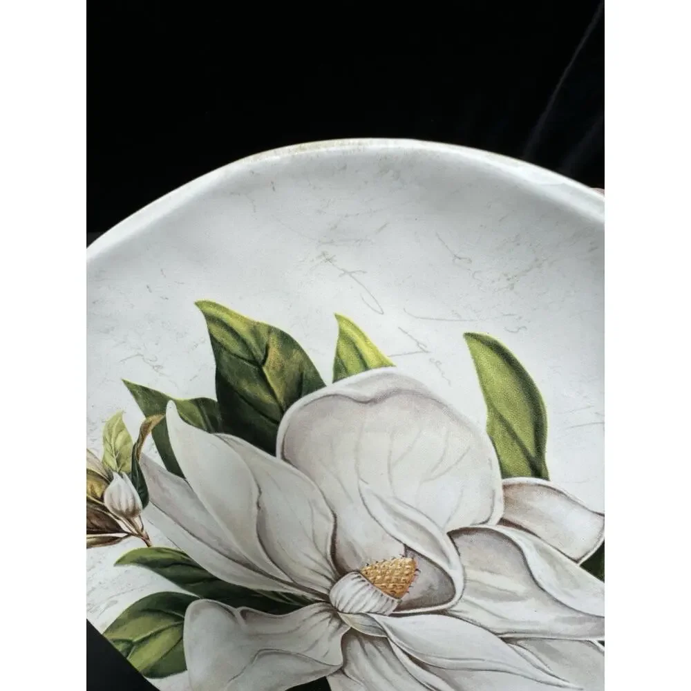 Vtg Pier 1 Magnolia Floral Pattern Ironstone 8.75